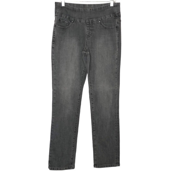 Jag Jeans Denim - Jag Gray Straight Leg Pull-on Stretch Jeans Size 8 Comfort Waist 32” Inseam